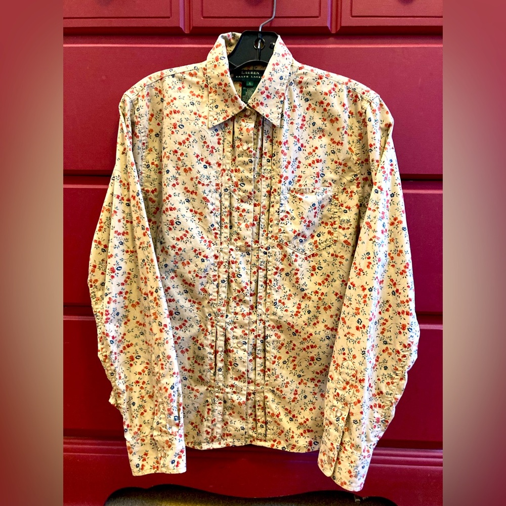Ralph Lauren Pearl Snap Shirt. Prairie Ditsy Print. Like New! Small